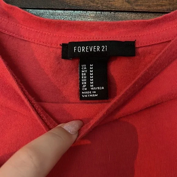 Red Forever 21 crop top, Medium - Picture 3 of 3